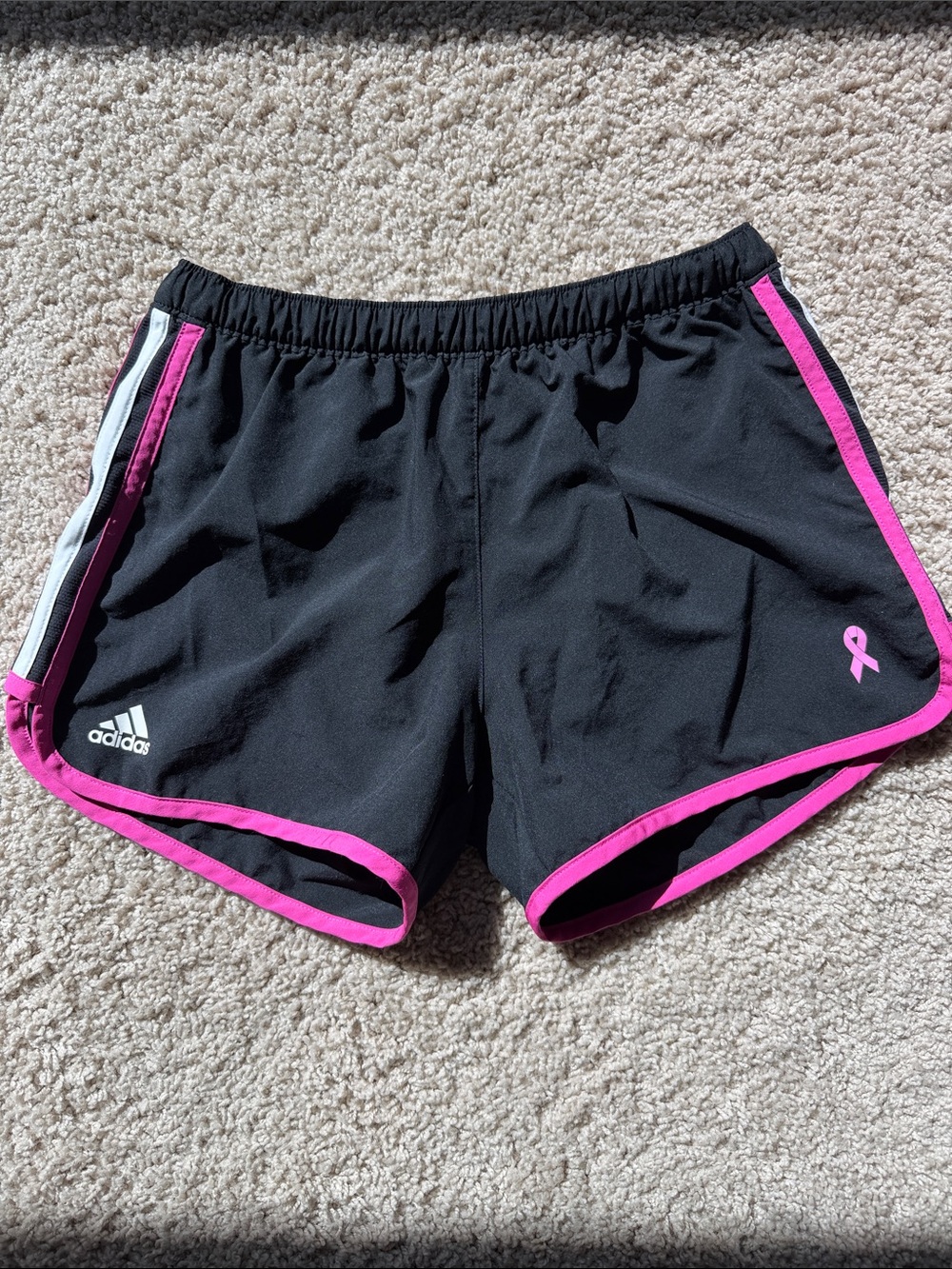 adidas Women's Black Running Shorts with Pink Trim